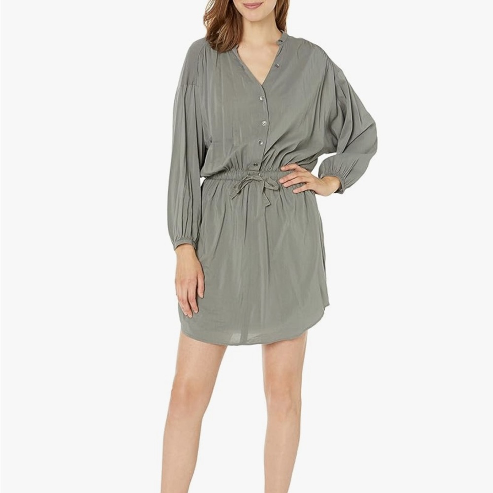 Splendid Charcoal Olive Front Tie Dress